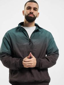 Giacca da uomo Urban Classics funzionale, con zip, in rete, 78 g/m², nero/verde