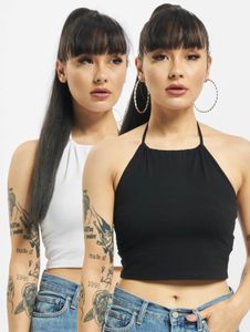 T-shirt elasticizzata da donna Casual Urban Classics, 220 g/m², cotone, nero/bianco