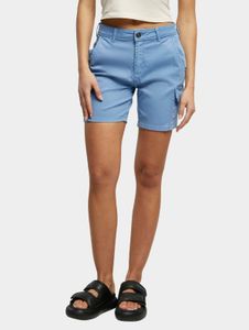 Short femme Urban Classics confortable, extensible, poches zippées, coton, bleu