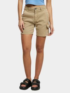 Lightweight Urban Classics women's shorts, stretch, zip pockets, cotton, beige