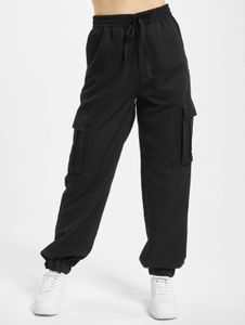 Stylish URBAN CLASSICS women's jeans with drawstring and zipper, 188 g/m², black