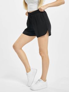 Comfortable Urban Classics women's shorts with drawstring and pockets, 115 g/m², black