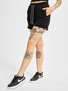 Pantalones cortos ligeros para mujer de Urban Classics con cordón ajustable y bolsillos, algodón de 300 g/m², color negro.