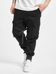 Jeans da uomo Modern Urban Classics elasticizzati con coulisse e tasche in cotone, colore nero