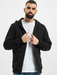 Casual Urban Classics men's hoodie with drawstring and zipper, 300 g/m² cotton, black