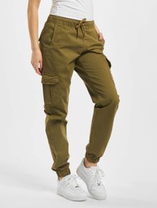 Casual URBAN CLASSICS women's jeans with stretch pockets, 260 g/m², cotton, khaki