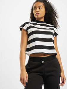 Camiseta deportiva Urban Classics para mujer, 180 g/m², de algodón, color negro/blanco.
