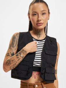 Chaqueta de mujer Modern Urban Classics con cremalleras, bolsillos, 90 g/m², negra.
