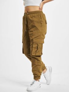 Comfortable Urban Classics women's jeans with drawstring and Velcro closure, 90 g/m², brown