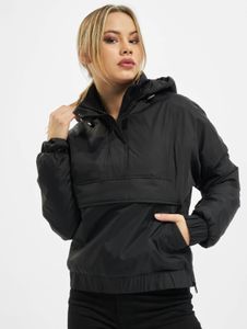 Functional Urban Classics women's jacket with zipper and hood, 68 g/m², black