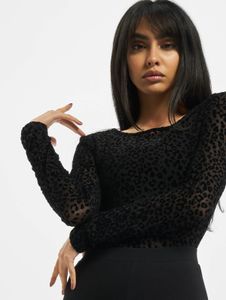 Abito da donna Urban Classics leggero, in rete elasticizzata, con stampa leopardata, nero
