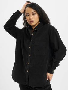 Polo da donna URBAN CLASSICS versatile, in denim oversize 200 g/m² con cotone, nera