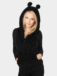 Stylish Urban Classics women's jacket with pockets and hood, 230 g/m², black