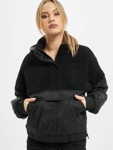 Giacca da donna casual Urban Classics con coulisse e chiusura in velcro, 65 g/m², nera