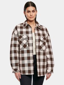 Simple Urban Classics women's jacket with pockets, 125 g/m² cotton, brown/cream-white