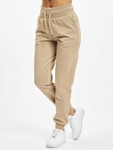 Pantaloni casual da donna URBAN CLASSICS con coulisse e tasche, 300 g/m², beige