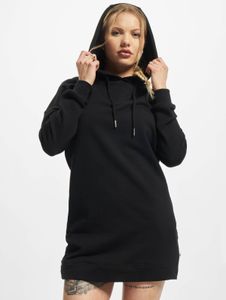 Stylish Urban Classics women's dress with large hood and drawstring, 305 g/m² cotton, black