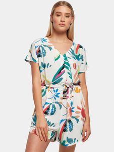 modisches Urban Classics Damen Kleid Taschen 115 g/m² Weiß/Bunt
