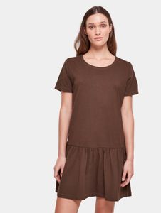 Camiseta casual urbana clásica para mujer, 180 g/m², algodón, marrón.