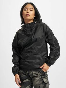 Veste femme Stylish Urban Classics avec cordon de serrage et capuche, 65 g/m², noire