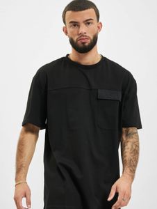T-shirt da uomo Modern Urban Classics, chiusura in velcro, vestibilità oversize, 240 g/m², cotone, nera