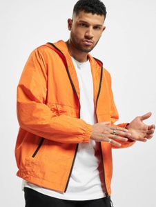 Chaqueta de hombre Simple Urban Classics, capucha grande, cierre de cremallera, 89 g/m², naranja.