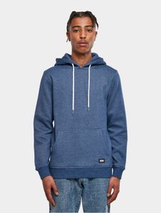 Comoda felpa con cappuccio da uomo Urban Classics con coulisse, lavorazione a coste, 300 g/m² di cotone, blu