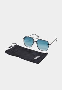 Cool Urban Classics unisex sunglasses with drawstring, grey/blue