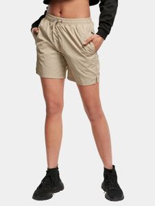 Lightweight Urban Classics women's shorts with pockets, mesh, 97 g/m², beige