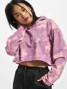 lässiger Urban Classics Damen Hoodie Rippbündchen Kapuze 300 g/m² mit Baumwolle Violett