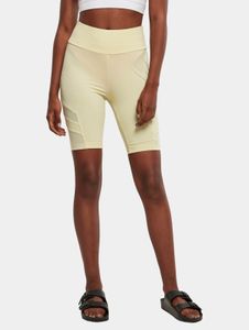 Pantalones cómodos de mujer Urban Classics, corte ajustado elástico, 210 g/m², amarillo pastel.