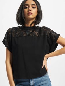 sportliches Urban Classics Damen T-Shirt Stretch Oversize 180 g/m² mit Baumwolle Schwarz