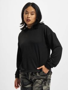 Soft Urban Classics women's hoodie, large hood, ribbed cuffs, 300 g/m², black