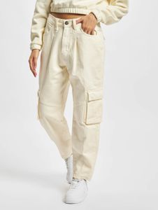 Modern Urban Classics Women's Jeans with Pockets, Denim 11 g/m² with Cotton, Ecru-White