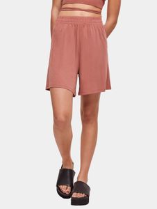 Pantalones cortos de mujer Summer Urban Classics con bolsillos, 200 g/m², color naranja terracota.