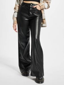 Vaqueros de mujer Modern Urban Classics con bolsillos con cremallera, 225 g/m², color negro.
