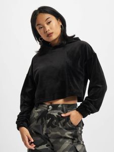 Soft Urban Classics Women's Hoodie with Stretch Ribbed Cuffs and Hood, Black