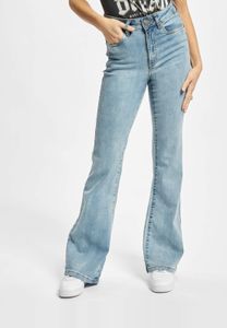 Pantalones vaqueros casuales Urban Classics para mujer con bolsillos elásticos, acolchados con algodón, color azul.