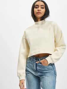 Casual Urban Classics women's sweatshirt with ribbed cuffs, fleece 300 g/m² with cotton, ecru-white