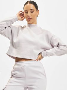 Modern Urban Classics women's sweatshirt with ribbed cuffs, fleece 300 g/m² with cotton, light violet