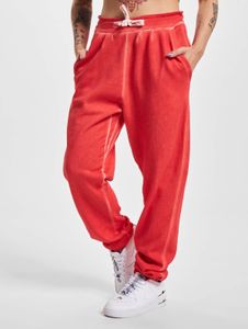 Pantalon femme Casual Urban Classics, rouge, avec cordon de serrage et poches, 280 g/m² coton.