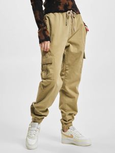 lässige URBAN CLASSICS Damen Jeans Stretch Kordelzug Taschen mit Baumwolle Beige