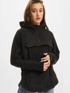 Sudadera con capucha Soft Urban Classics para mujer con bolsillos con cremallera, 180 g/m², negra