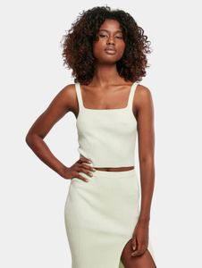 Camiseta cómoda de mujer Urban Classics, corte ajustado, 12 g/m², verde pastel.