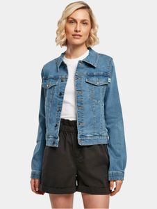 Giacca funzionale da donna Urban Classics con elasticità, tasche, denim, blu