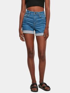 Comfortable Urban Classics women's jeans, stretch, zip pockets, blue
