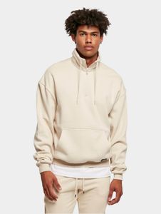 Sudadera casual Urban Classics para hombre con cordón ajustable y cremallera, 305 g/m², color beige.