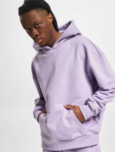 Sudadera con capucha Soft Urban Classics para hombre con cordón ajustable, 460 g/m² de algodón, color morado.