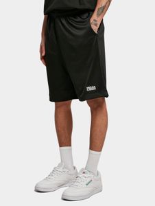 Lightweight Urban Classics men's shorts with drawstring and zipper, 130 g/m², black