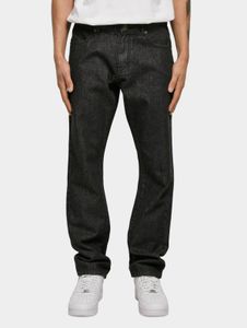 Jeans da uomo Urban Classics, modello dritto, tasche con zip, colore nero.